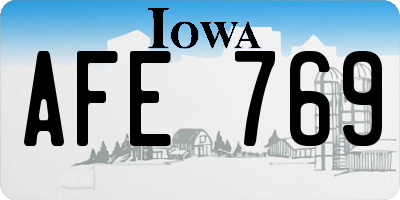 IA license plate AFE769