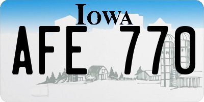 IA license plate AFE770