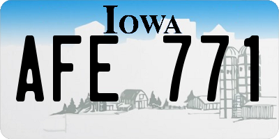 IA license plate AFE771