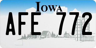 IA license plate AFE772