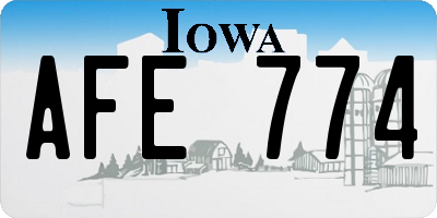 IA license plate AFE774