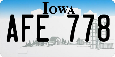IA license plate AFE778