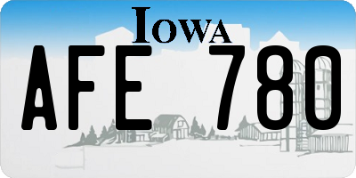 IA license plate AFE780