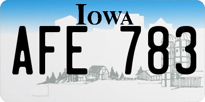 IA license plate AFE783