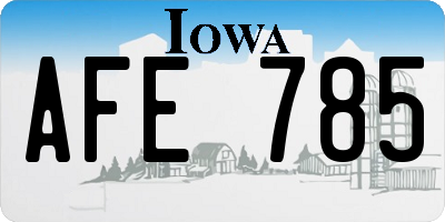 IA license plate AFE785