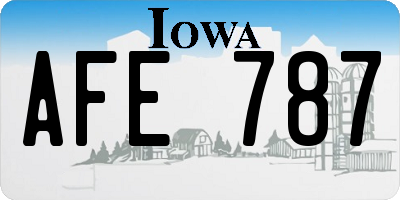 IA license plate AFE787