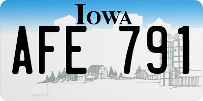 IA license plate AFE791