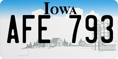 IA license plate AFE793