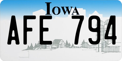 IA license plate AFE794