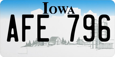 IA license plate AFE796