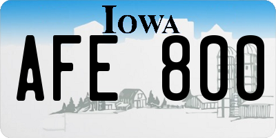 IA license plate AFE800