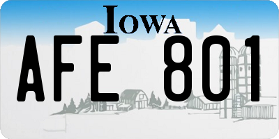 IA license plate AFE801