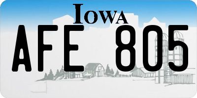 IA license plate AFE805