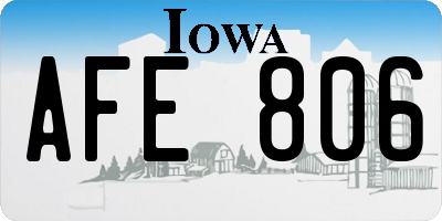 IA license plate AFE806