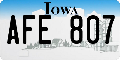 IA license plate AFE807