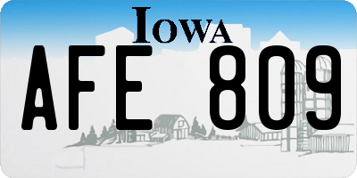IA license plate AFE809
