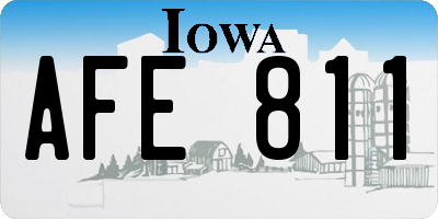 IA license plate AFE811