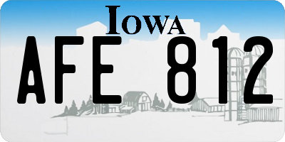 IA license plate AFE812