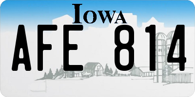 IA license plate AFE814