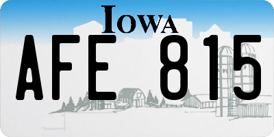 IA license plate AFE815