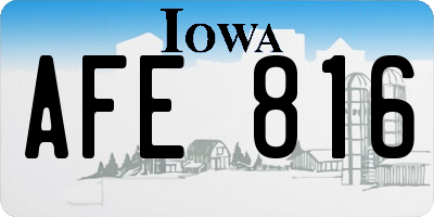IA license plate AFE816