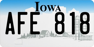 IA license plate AFE818
