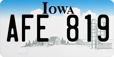 IA license plate AFE819