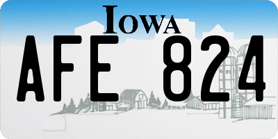 IA license plate AFE824