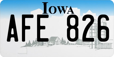 IA license plate AFE826