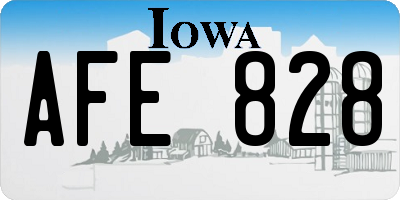 IA license plate AFE828