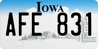 IA license plate AFE831
