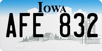 IA license plate AFE832
