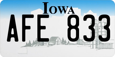 IA license plate AFE833