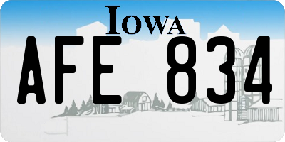 IA license plate AFE834