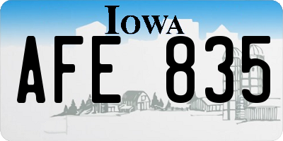 IA license plate AFE835