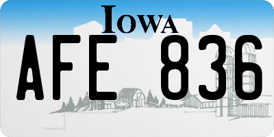 IA license plate AFE836