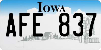 IA license plate AFE837