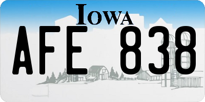 IA license plate AFE838