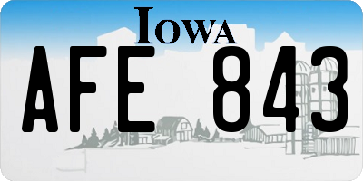 IA license plate AFE843