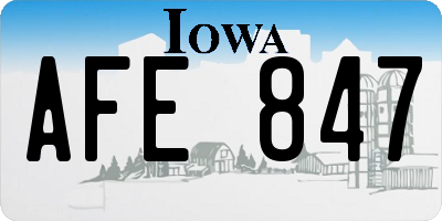 IA license plate AFE847