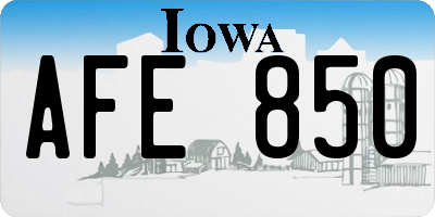 IA license plate AFE850