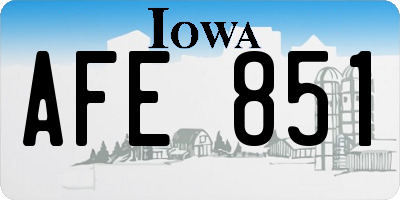 IA license plate AFE851
