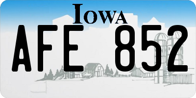 IA license plate AFE852