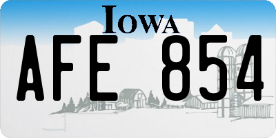 IA license plate AFE854