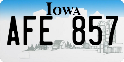 IA license plate AFE857
