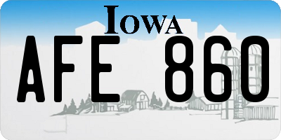 IA license plate AFE860