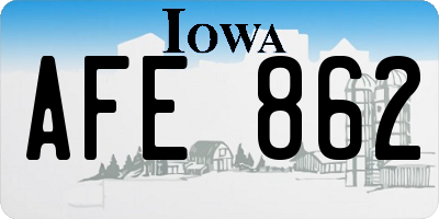 IA license plate AFE862