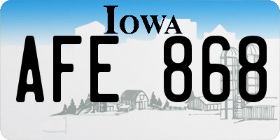 IA license plate AFE868