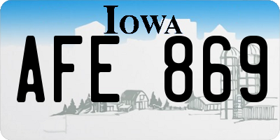 IA license plate AFE869