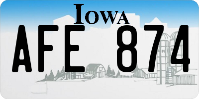 IA license plate AFE874